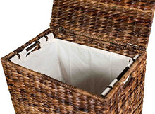 Load image into Gallery viewer, BirdRock Home Abaca Laundry Hamper - Hand Woven - Removable Canvas Laundry Bag
