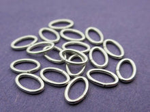 Load image into Gallery viewer, New 6.5mm x 4mm 21ga 925 Sterling Silver Oval closed Jump Rings Bails 12pc
