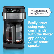 Load image into Gallery viewer, Hamilton Beach Works with Alexa Smart Coffee Maker, Programmable, 12 Cup Capacity, Black and Stainless Steel (49350) – A Certified for Humans Device
