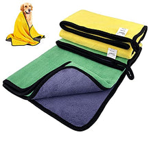 Load image into Gallery viewer, Kwispel Dog Towel - 2 Pack Large Dog Bath Towel Super Absorbent Microfiber Beach Towels for Quick Drying Small Medium Large Dogs and Cats, Machine Washable,55.1x27.5 inch,Yellow Green
