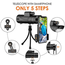 Load image into Gallery viewer, Monocular Telescope - 12X50 High Power 【HD Monocular for Bird Watching】 with Smartphone Holder &amp; Tripod IPX7 Waterproof Monocular Made by Hyper FMC BAK4 Prism &amp; Eco-Friendly Materials
