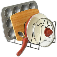 Load image into Gallery viewer, SimpleHouseware Kitchen Pot Lid Rack Holder Organizer, Bronze
