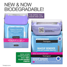 Load image into Gallery viewer, Neutrogena Day &amp; Night Wipes, Makeup Remover Face Cleansing Towelettes &amp; Night Calming Facial Cloths, 100% Plant Based Fibers Wipe Away Dirt, Alcohol-Free, 3 Packs of 25 ct, 75 ct
