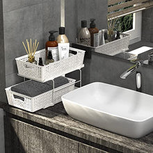 Load image into Gallery viewer, SimpleHouseware 2 Tier Bathroom Organizer Tray Pull-Out Sliding Drawer/Under-Sink Storage, White
