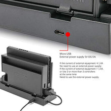 Load image into Gallery viewer, 2019 Hub Dock for Nintendo Switch Dock, Switch USB Hub for Nintendo Switch with 4 Output Ports for Wired Pro Controllers, Keyboard, Joy-Con Dock, Switch Gamecube Controller Adapter, Mobile Phone, etc
