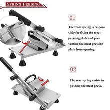 Load image into Gallery viewer, BAOSHISHAN Manual Frozen Meat Slicer Food Slicing Machine Stainless Steel Meat Cutter Beef Mutton Roll Bacon Cheese Vegetable for Home Use ZB-208C
