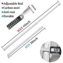 Load image into Gallery viewer, 2 Pack Spring Tension Curtain Rod Adjustable 28-43 Inches，5/8" Diameter， White，Small Short Expandable Spring Loaded Curtain Tension Rods For Window, Bathroom, Cupboard,Kitchen
