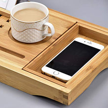 Load image into Gallery viewer, Luxury Bathtub Caddy Tray，Bamboo Bathtub Tray Caddy - Wood Bath Tray Expandable，Can be Placed Book and Integrated Tablet Smartphone and Wine Holder - Gift Idea for Loved Ones
