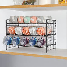 Load image into Gallery viewer, Vidor Adjustable Water Bottle Organizer,3-Tier Wall-Mounted Water Bottle Rack,Tumbler Organizer for Kitchen Cabinets.Suitable for Kitchen Countertops, Cabinets, Pantries, Living Room Storage,Black
