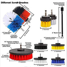Load image into Gallery viewer, 31 Piece Drill Brush Attachments Set, Scrub Pads &amp; Sponge,Power Scrubber Brush with Extend Long Attachment All Purpose Cleaning Kit for Grout, Tiles, Sinks, Bathtub, Bathroom, Kitchen and Automobile
