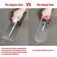 Load image into Gallery viewer, Goldblatt 2 Pieces Pool Trowel Stainless Steel with Soft Grip Handle, Includes 16'' x 4-1/2'' &amp; 14'' x 4'' Finishing Trowels Set, Lightweight Alloy Mounting, Round End
