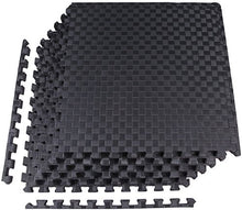 Load image into Gallery viewer, BalanceFrom 1" EXTRA Thick Puzzle Exercise Mat with EVA Foam Interlocking Tiles for MMA, Exercise, Gymnastics and Home Gym Protective Flooring (Black)
