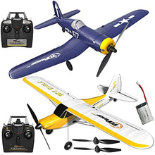 Load image into Gallery viewer, Top Race Double Airplane Pack Remote Control Airplanes War Plane Corsair F4U + Stunt Flying Plane TR-C385 Advanced with Propeller Saver
