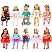 Load image into Gallery viewer, ZQDOLL 19 pcs Girl Doll Clothes Gift for American 18 inch Doll Clothes and Accessories, Including 10 Complete Sets of Clothing
