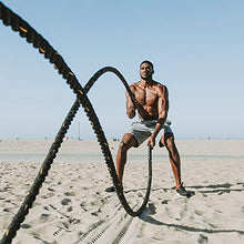 Load image into Gallery viewer, papababe Pro Battle Ropes with Anchor Strap Kit - 100% Poly Dacron Heavy Battle Rope for Strength Training, Cardio Workout, Crossfit, Fitness Exercise Rope

