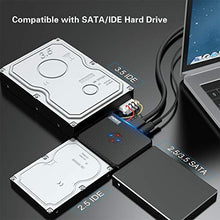 Load image into Gallery viewer, FIDECO SATA/IDE to USB 3.0 Adapter, Hard Drive Adapter Cable Converter for Universal 2.5/3.5 Inch SATA and IDE HDD, 2.5 Inch SSD, 5.25-Inch DVD-ROM/CD-ROM/CD-RW/DVD-RW/DVD+RW, Support Up to 16TB
