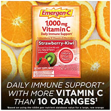 Load image into Gallery viewer, Emergen-C 1000mg Vitamin C Powder, with Antioxidants, B Vitamins and Electrolytes, Vitamin C Supplements for Immune Support, Caffeine Free Fizzy Drink Mix, Strawberry Kiwi Flavor - 30 Count
