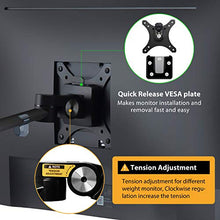 Load image into Gallery viewer, viozon Monitor and Laptop Mount, 2-in-1 Adjustable Dual Arm Desk Mounts Single Desk Arm Stand/Holder for 17 to 32 Inch LCD Computer Screens, Extra Tray Fits 12 to 17 inch Laptops (Black)
