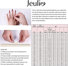 Load image into Gallery viewer, Jeulia 4 Carat Leaf Rings for Women 925 Sterling Silver 18 K Rose Gold Plated Round Cut Engagement Ring Set White Diamond Halo Cubic Zirconia Wedding band CZ Solitaire Anniversary Promise Rings (7)

