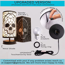 Load image into Gallery viewer, GAVIA Black Skull Lamp - 3-Way Dimmable Touch Control - Gothic Lamp - Gothic Decor - Goth Room Decor - Skeleton Lamp - Gothic Home Decor - Goth Lamp - Gothic Bedroom Decor - Goth Decor - Skull Light
