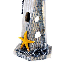Load image into Gallery viewer, Chaomian Home Ornaments Starfish Wooden Lighthouse 10.6" High Nautical Themed Rooms Lighthouse
