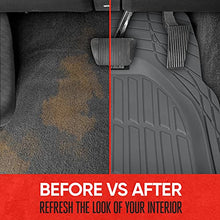 Load image into Gallery viewer, Motor Trend Original FlexTough Beige Rubber Car Floor Mats with Trunk Cargo Liner - All Weather Automotive Floor Mats, Heavy Duty Trim to Fit Design, Odorless Floor Liners for Cars Truck Van SUV
