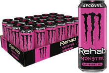 Load image into Gallery viewer, Monster Energy Rehab Raspberry Tea + Energy, Energy Iced Tea, 15.5 Ounce (Pack of 24)
