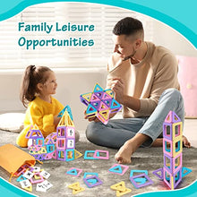 Load image into Gallery viewer, Rurvale Magnetic Blocks Building Tiles Set Learning Magnet Kit STEM Construction Montessori Inspirational Educational Imagination Toys for Kids Ages 3 4 5 6 7 Year Old Boys Girls Gifts
