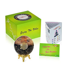 Load image into Gallery viewer, Orgonite Crystal Black Tourmaline Crystal Ball with Stand for Energy Purification and E-Energy Protection – Channels Positive Vibrations for Healing Connection between Body, Mind and Spirit
