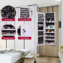 Load image into Gallery viewer, AOOU Jewelry Organizer Jewelry Cabinet,Full Screen Display View Larger Mirror, Full Length Mirror,Large Capacity Dressing Mirror Makeup Jewelry Armoire,White
