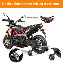 Load image into Gallery viewer, Costzon 12V Kids Motorcycle, Licensed Aprilia Electric Motorcycle Ride On Toy w/ Training Wheels, Spring Suspension, LED Lights, Sounds &amp; Music, MP3, Battery Powered Dirt Bike for Boys &amp; Girls, Red
