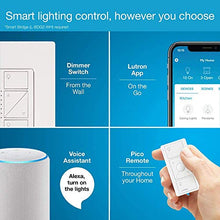Load image into Gallery viewer, Lutron Caseta Smart Home Dimmer Switch, Works with Alexa, Apple HomeKit, and the Google Assistant | for LED Light Bulbs, Incandescent Bulbs and Halogen Bulbs | PD-6WCL-WH | White
