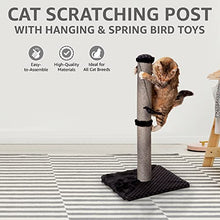 Load image into Gallery viewer, Max &amp; Marlow Cat Scratch Post 26" | Tall Cat Scratcher Post with Sisal Rope | Features Hanging &amp; Spring Toy | Great for All Indoor Cat Breeds &amp; Sizes
