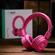 Load image into Gallery viewer, Kids Headphones-noot products K22 Foldable Stereo Tangle-Free 3.5mm Jack Wired Cord On-Ear Headset for Children/Teens/Girls/Smartphones/School/Kindle/Airplane/Plane/Tablet-Flamingo Pink/Gray
