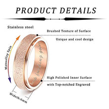 Load image into Gallery viewer, XCOIN 3Pcs Stainless Steel Spinner Rings for Women Mens Cool Fidget Band Rings 6MM Wide Sandblast Finish Lucky Stress Relieving Ring Wedding Pormise Band Ring Set

