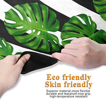 Load image into Gallery viewer, Baofu Tropical Leaves Non Slip Yoga Mat Exercise Fitness Eco Friendly Hot Mat Long TPE Foldable Natural Non-Toxic Pilates Mat with Carrying Bag 71"x26"
