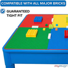 Load image into Gallery viewer, Play Platoon Kids Activity Table Set - 5 in 1 Water Table, Building Block Table, Craft Table and Sensory Table with Storage - Includes 2 Chairs and 25 Ex-Large Blocks – Primary Colors
