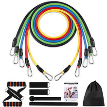 Load image into Gallery viewer, Yunjetech Resistance Bands Set, Rubber Workout Bands with Door Anchor, Handles and Leg Ankle Straps for Exercise, Elastic Resistant Fitness Bands for Working Out for Man and Women

