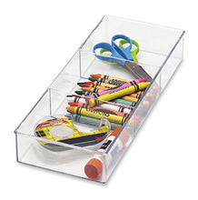 Load image into Gallery viewer, Whitmor 3 Section Small Easy Clean Clear Plastic Resin Drawer Organizer
