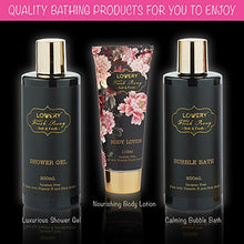 Load image into Gallery viewer, Home Spa Gift Basket, Luxury 8 Piece Bath &amp; Body Set For Men and Women, Fresh Peony Scent - Contains Shower Gel, Bubble Bath, Lotion, Bath Salt, Body Scrub, Bath Soap, Back Scrubber &amp; Cosmetic Bag
