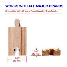 Load image into Gallery viewer, Tiny Conductors 67 Piece Wooden Train Track Set with Train Car, 100% Real Wood, Compatible with Thomas and All Other Major Brands Wooden Toy Railroad Sets (67-Piece)
