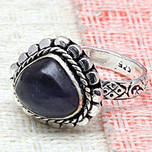 Load image into Gallery viewer, Nuummite Stone Gemstone Handmade Mother's Day 925 Sterling Silver Jewelry Rings 7"
