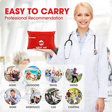 Load image into Gallery viewer, Small Travel First Aid Kit - 87 Piece Clean, Treat and Protect Most Injuries,Ready for Emergency at Home, Outdoors, Car, Camping, Workplace, Hiking.
