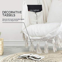 Load image into Gallery viewer, WBHome Extra Large Hammock Chair Swing with Hardware Kit, Hanging Macrame Chair Cotton Canvas, Include Carry Bag &amp; Two Soft Seat Cushions, for Bedroom Indoor Outdoor, Max. Weight 330 Lbs (Beige)
