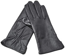 Load image into Gallery viewer, YISEVEN Women's Winter Dress Leather Gloves Wool Lined Flat Design Classic Genuine Sheepskin Warm Fur Lining Long Cuff Ladies Driving Work Accessories Christmas Gifts, Black Medium/7.0"

