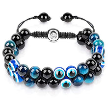 Load image into Gallery viewer, Triple Protection Bracelet, CARPDIM Evil Eye bracelet and Black Obsidian evil eye Beads Bracelet for Men Women Healing Bracelets Bring Good Luck Prosperity Happiness Father's Day Gift
