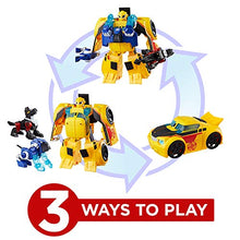 Load image into Gallery viewer, Playskool Heroes Transformers Rescue Bots Bumblebee Rescue Guard 10-Inch Converting Toy Robot Action Figure, Lights and Sounds, Toys for Kids Ages 3 and Up
