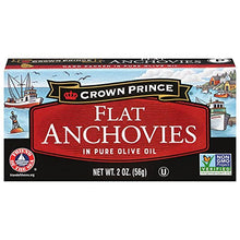 Load image into Gallery viewer, Crown Prince Flat Anchovies in Olive Oil, 2-Ounce Cans (Pack of 12)
