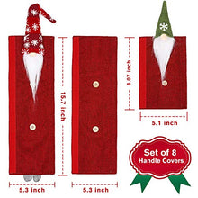 Load image into Gallery viewer, Christmas Decorations Gnomes Refrigerator Handle Covers Set of 8PCS Christmas Kitchen Decor Appliance Handle Covers-Microwave Oven Dishwasher Fridge Door Handle Covers for Christmas Holiday Decor
