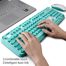 Load image into Gallery viewer, SADES V2020 Wireless Keyboard and Mouse Sets,White Blue Retro Style Keyboard with Round Keycaps,2.4GHz Dropout-Free Connection Mouse with 3 Adjustable DPI,Long Battery Life for Windows,Notebook,PC

